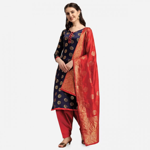 https://www.fitdrop.in/products/navy-blue-red-woven-design-banarasi-unstitched-dress-material