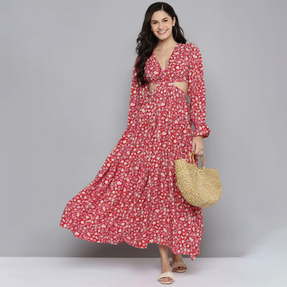 https://www.fitdrop.in/products/red-beige-floral-waist-cut-out-maxi-dress