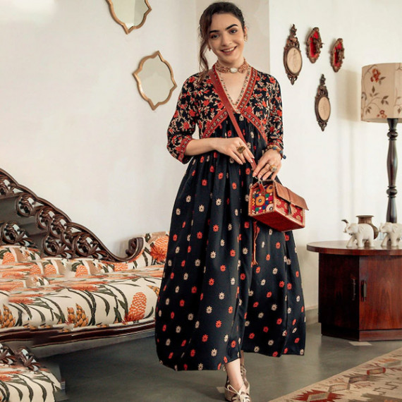 https://www.fitdrop.in/products/black-orange-ethnic-motifs-printed-maxi-dress