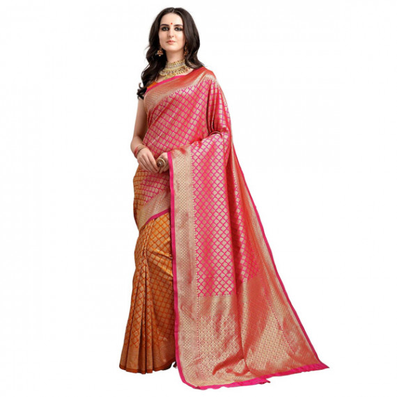 https://www.fitdrop.in/products/pink-mustard-yellow-ethnic-motifs-woven-design-half-half-kanjeevaram-saree